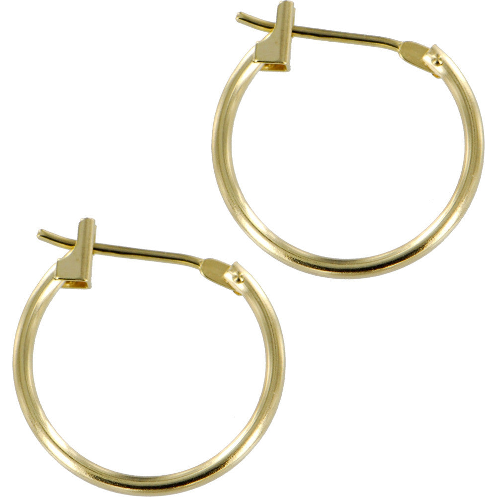 BodyCandy Solid 14K Yellow Gold 1.5mm 5/8 Inch Hoop Earrings — main product shot