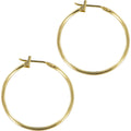 BodyCandy Solid 14K Yellow Gold Hoop Earrings 1 Inch Diameter — main product shot