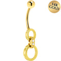 BodyCandy 16G Solid 14K Yellow Gold Circular Cubic Zirconia Hoop Dangle Belly Ring — main product shot
