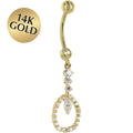 BodyCandy 16G Solid 14K Yellow Gold Ciruclar Indulgence Cubic Zirconia Belly Ring — main product shot