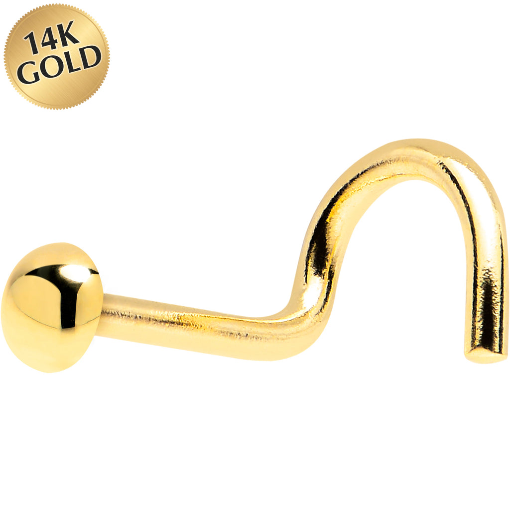 BodyCandy Solid 14K Yellow Gold Dome Nose Ring — main product shot
