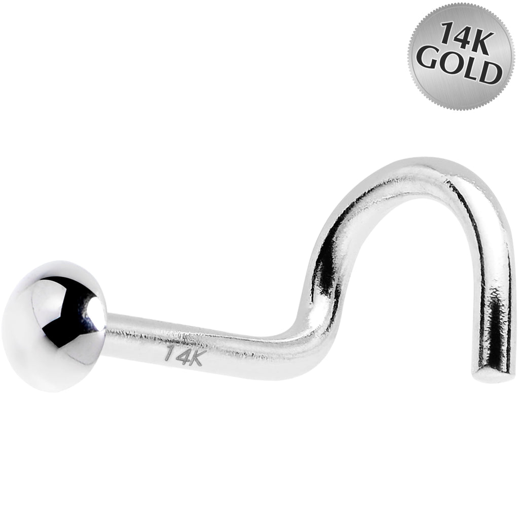 BodyCandy Solid 14K White Gold DOME Nose Ring — main product shot