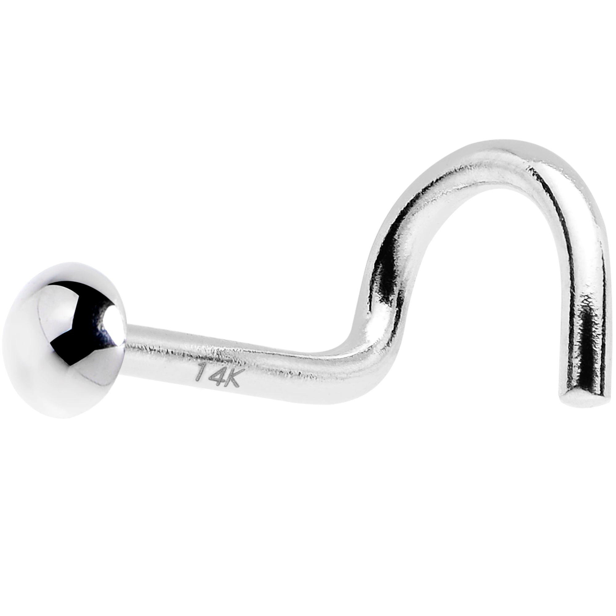 BodyCandy Solid 14K White Gold DOME Nose Ring — lifestyle context
