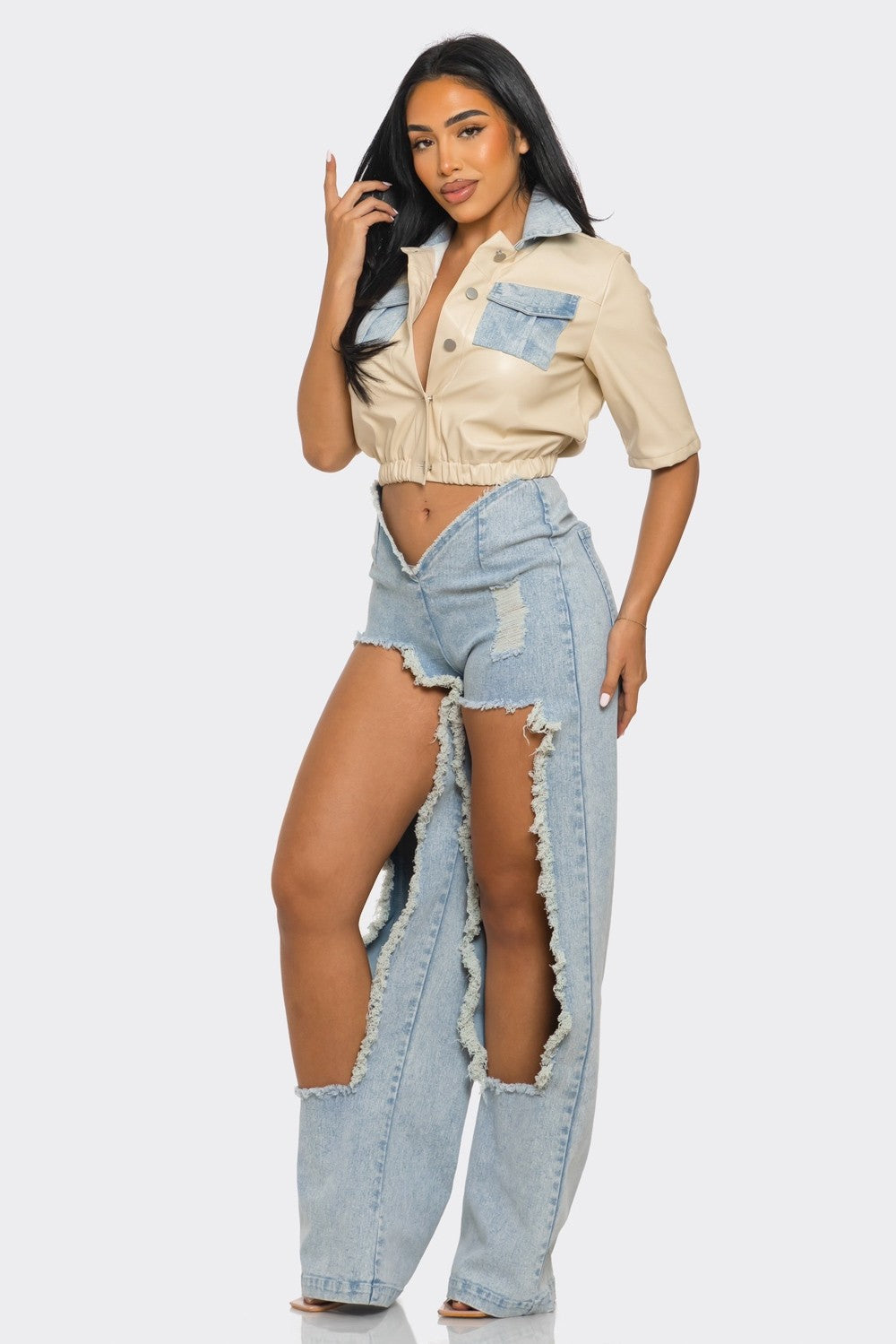 Cochella Reinvented Classic Two-Piece Denim Ensemble