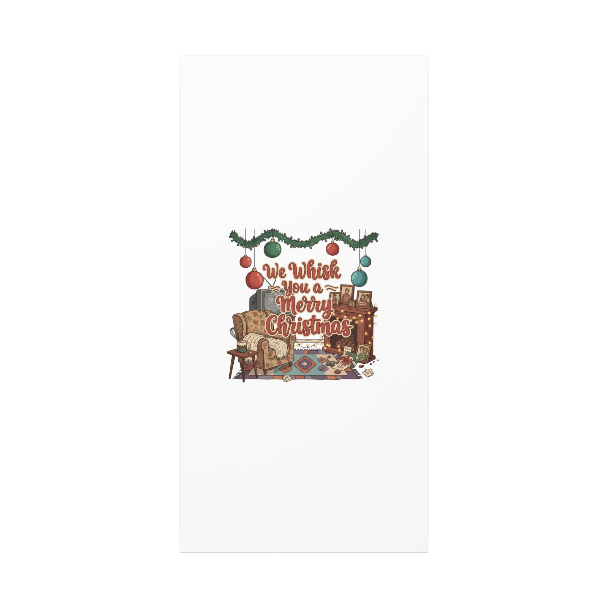 We Whisk You a Merry Christmas Canvas | Retro Christmas Decor, Vintage Holiday Print