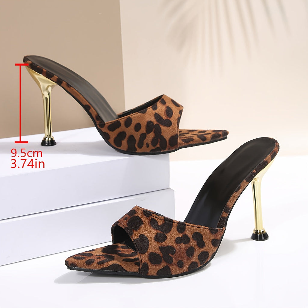 MyClosetAid Women's Leopard Print High Heel Sandals, Women Shoes — alternative angle