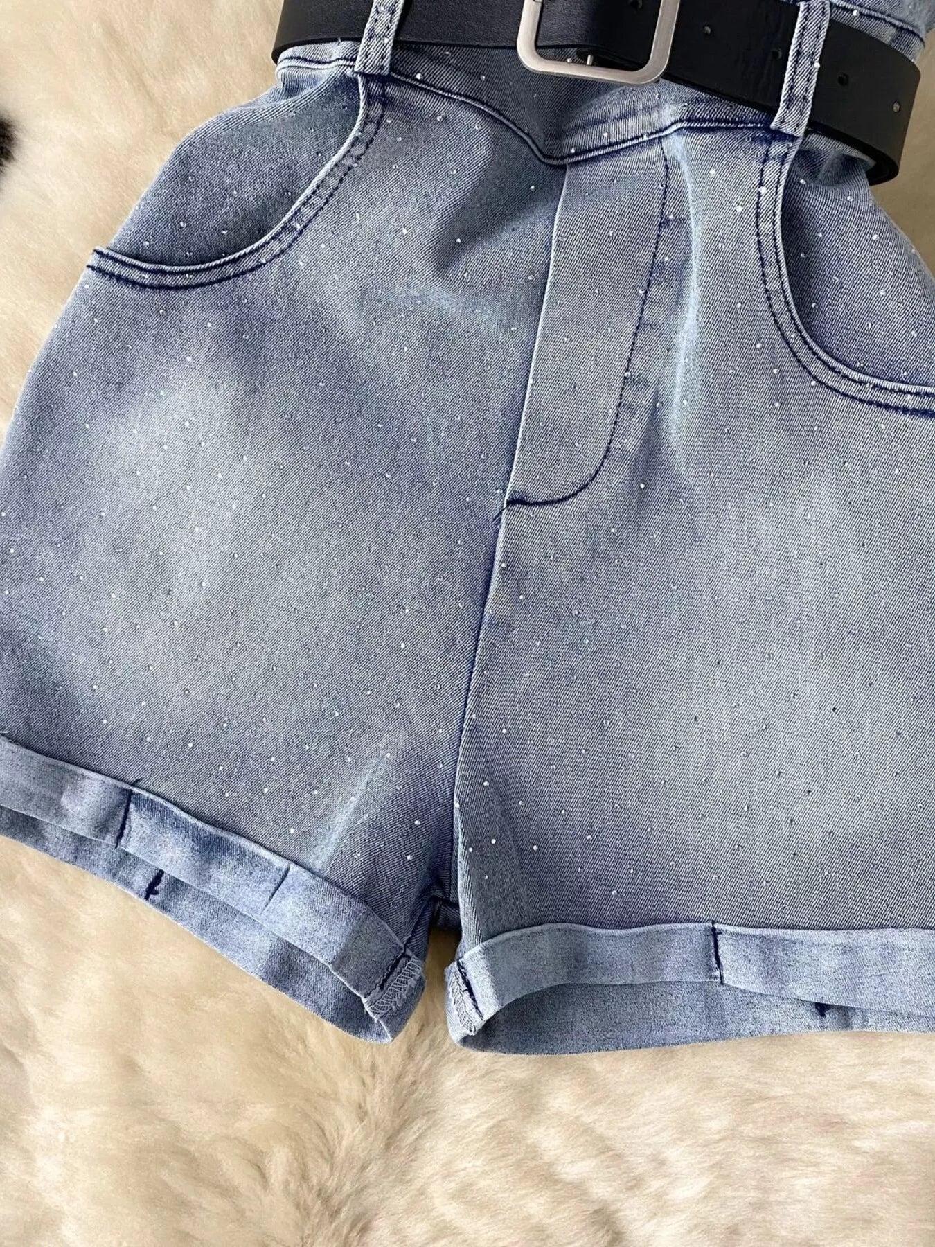 Strapless Denim Romper with Pockets