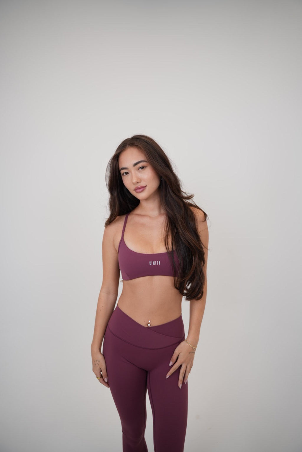 KIMITH BRAND My Time Is Divine Plum Sculpt V-Waist Legging — lifestyle context