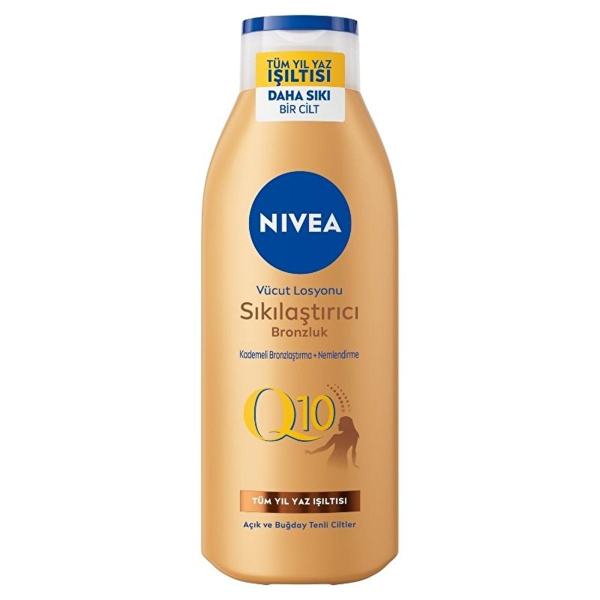 Nivea Nivea Q10 Firming & Tanning Body Lotion - Moisturizing, Sunless Tan, Firming Body Care for Fair to Medium Skin Tones