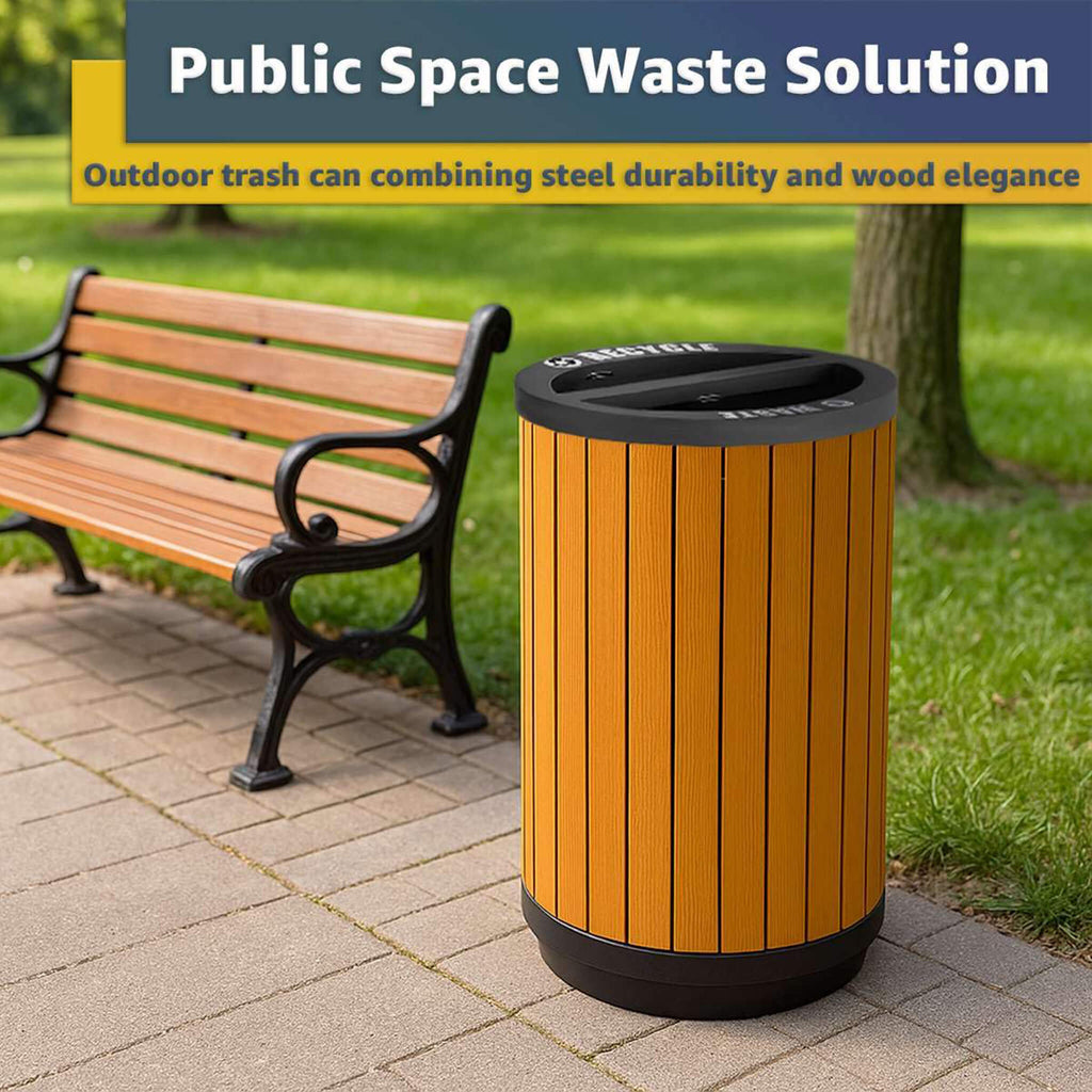 22-Gallon Heavy-Duty Commercial Outdoor Round Two-Stream Trash Can (SAK59821) – SAKSBY WHOLESALE, view 4