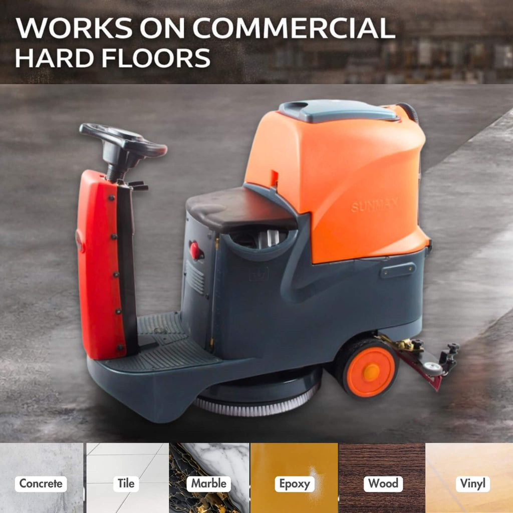 22-Inch Heavy-Duty Electric Industrial Ride-On Floor Scrubber With Dual Tanks (SAK40597) – SAKSBY WHOLESALE, view 4