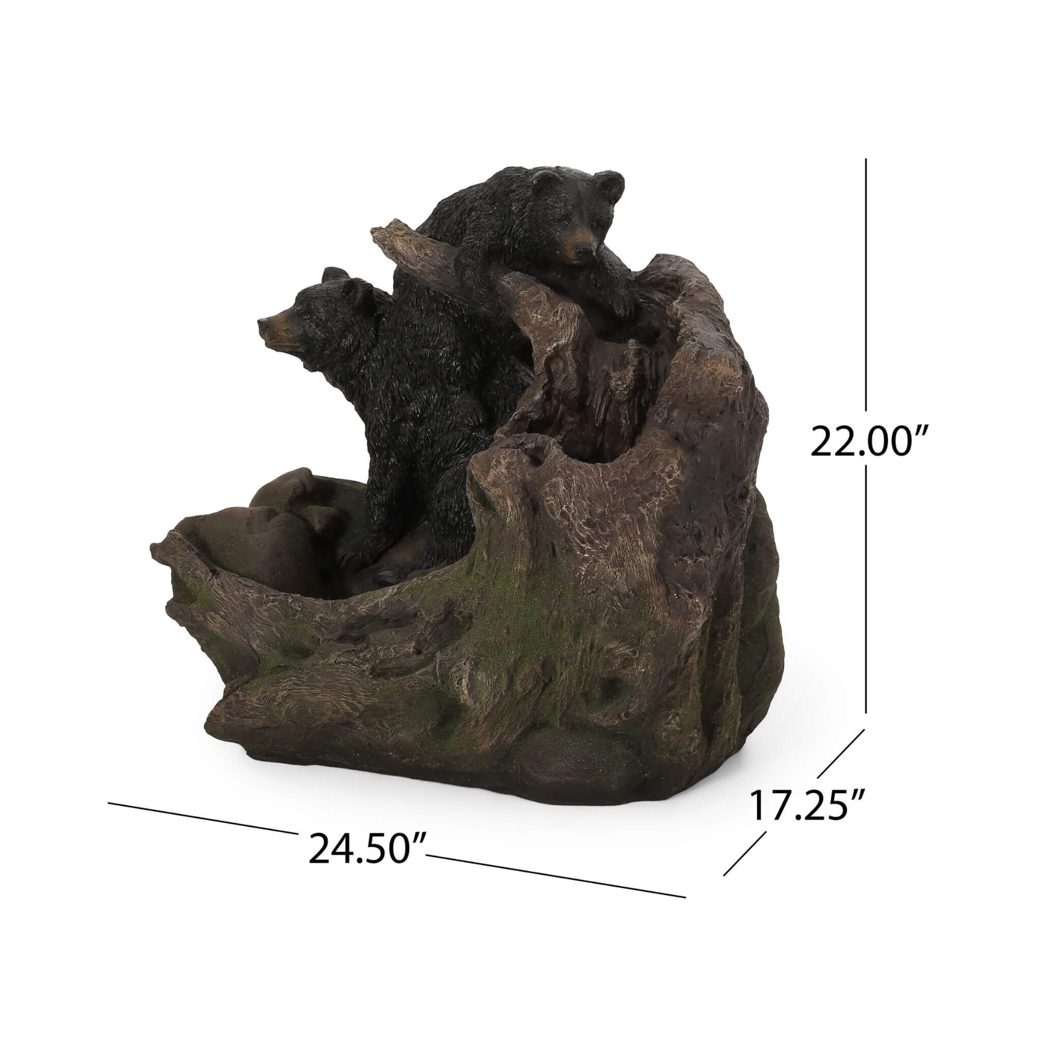 [CLEARANCE] Alora 22-Inch Weather-Resistant Outdoor Bears On A Log Floor Fountain With LED Lights (SAK77651) – SAKSBY WHOLESA