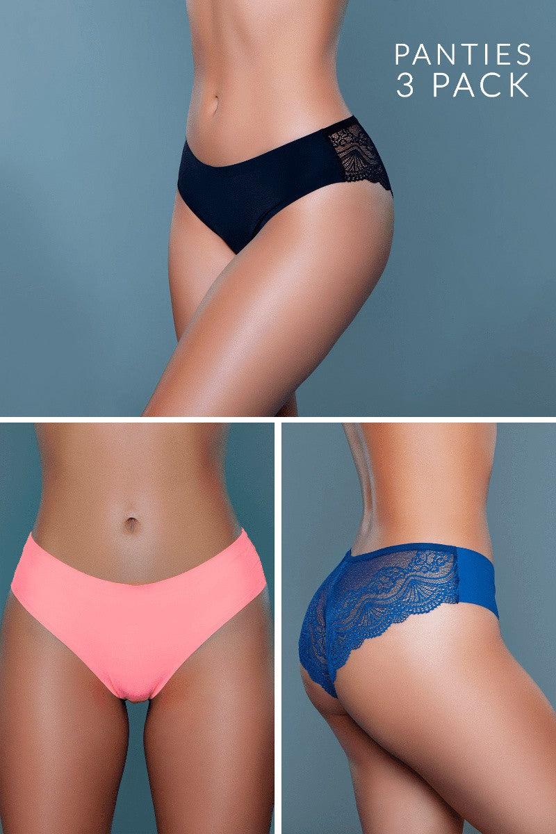 Love Spark Cove | Intimate Apparel, Pleasure Shop & Free Shipping 22083PK Arden Cheeky Panty Pack — detail close-up