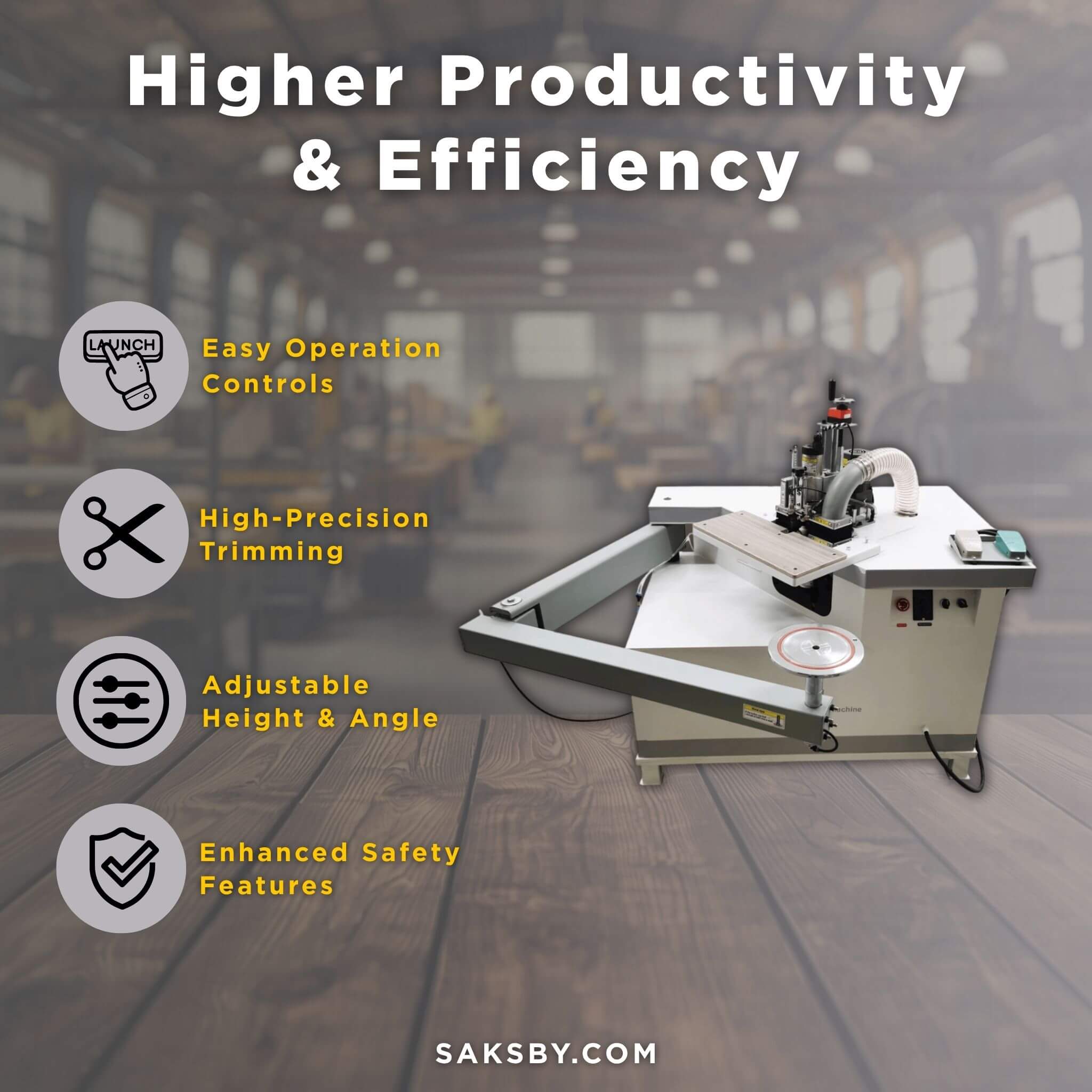 220V Curved Edge Trimming Machine With Foldable Arm (SAK60739) – SAKSBY WHOLESALE, view 5