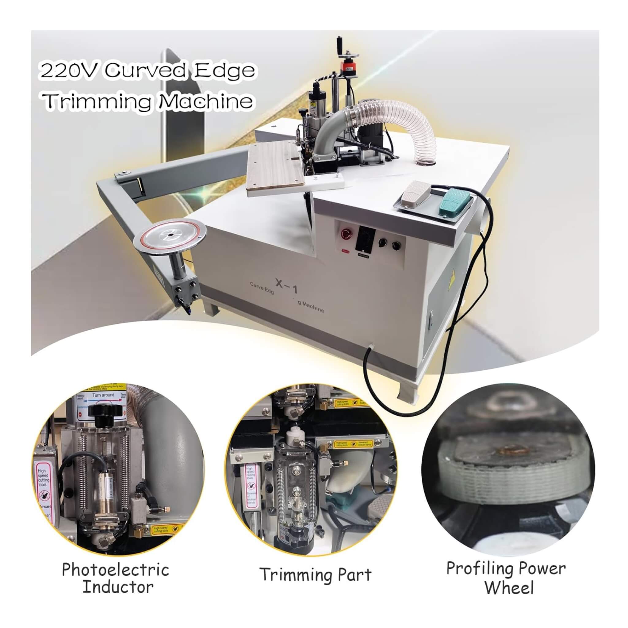 220V Curved Edge Trimming Machine With Foldable Arm (SAK60739) – SAKSBY WHOLESALE, view 7