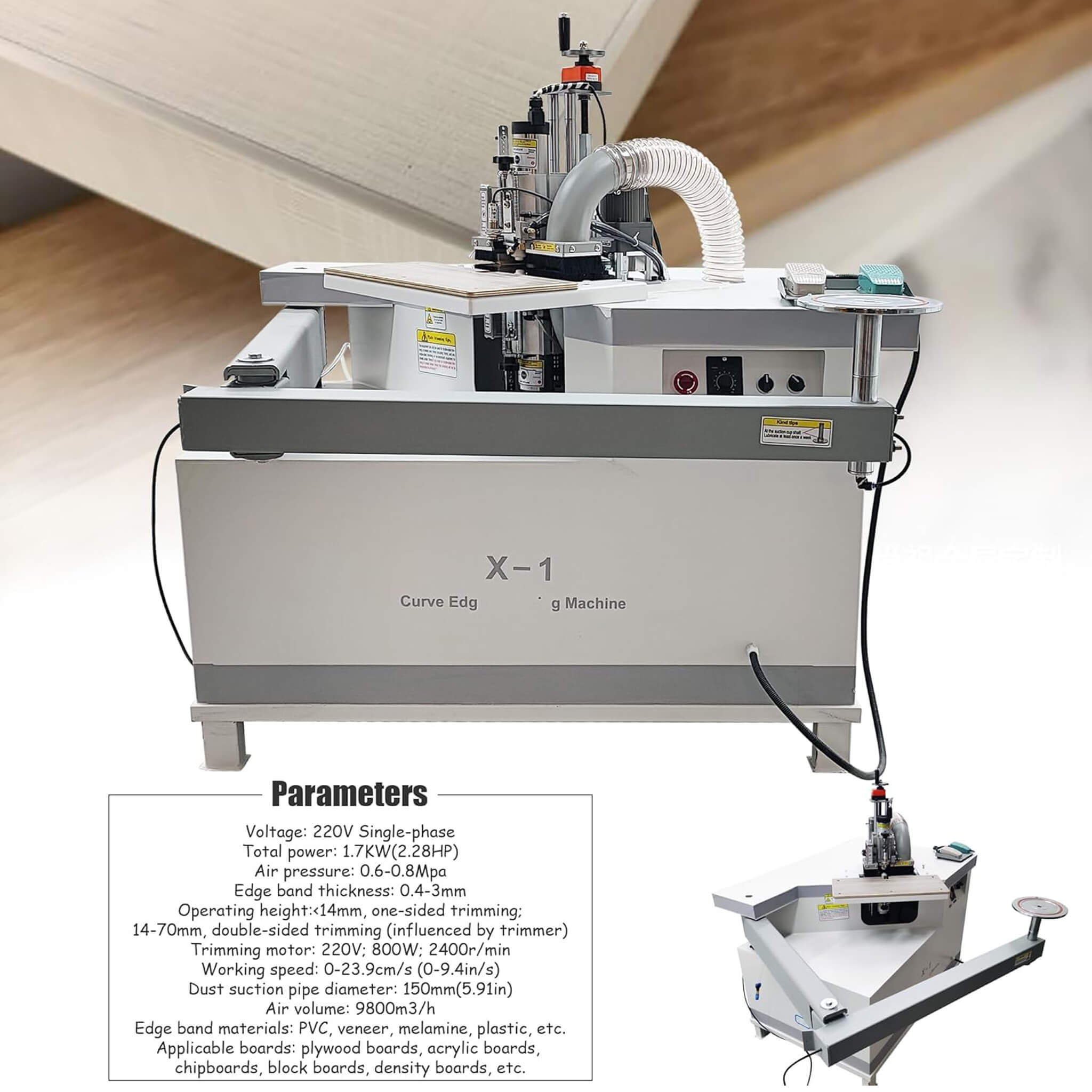 220V Curved Edge Trimming Machine With Foldable Arm (SAK60739) – SAKSBY WHOLESALE, view 10