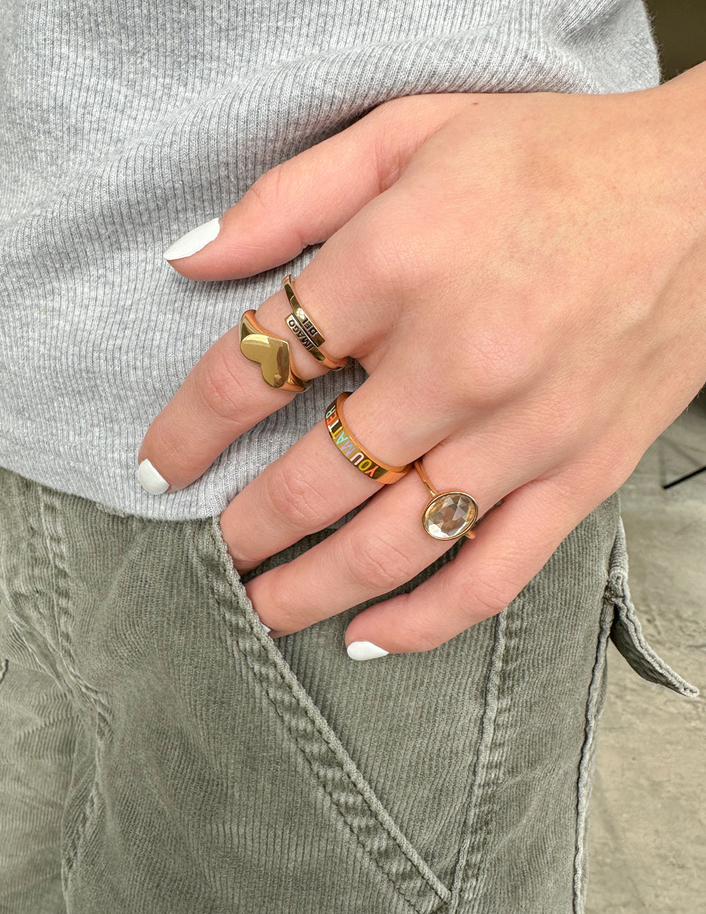 Elevated Faith Gold You Matter Ring — detail close-up