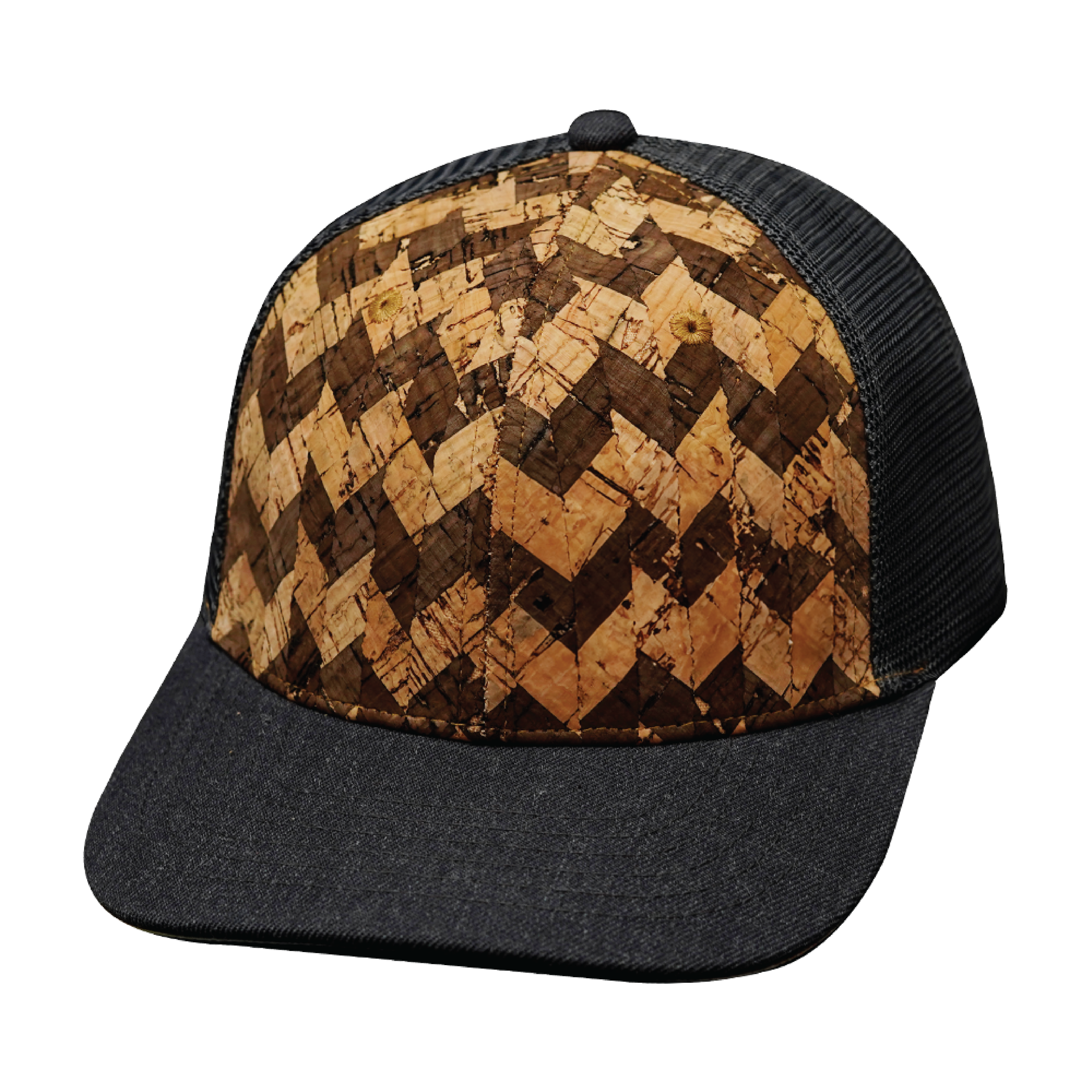 The Heartbeat Brand Blank 6 Panel Hat — Cork Charcoal Gray (Unisex) — main product shot