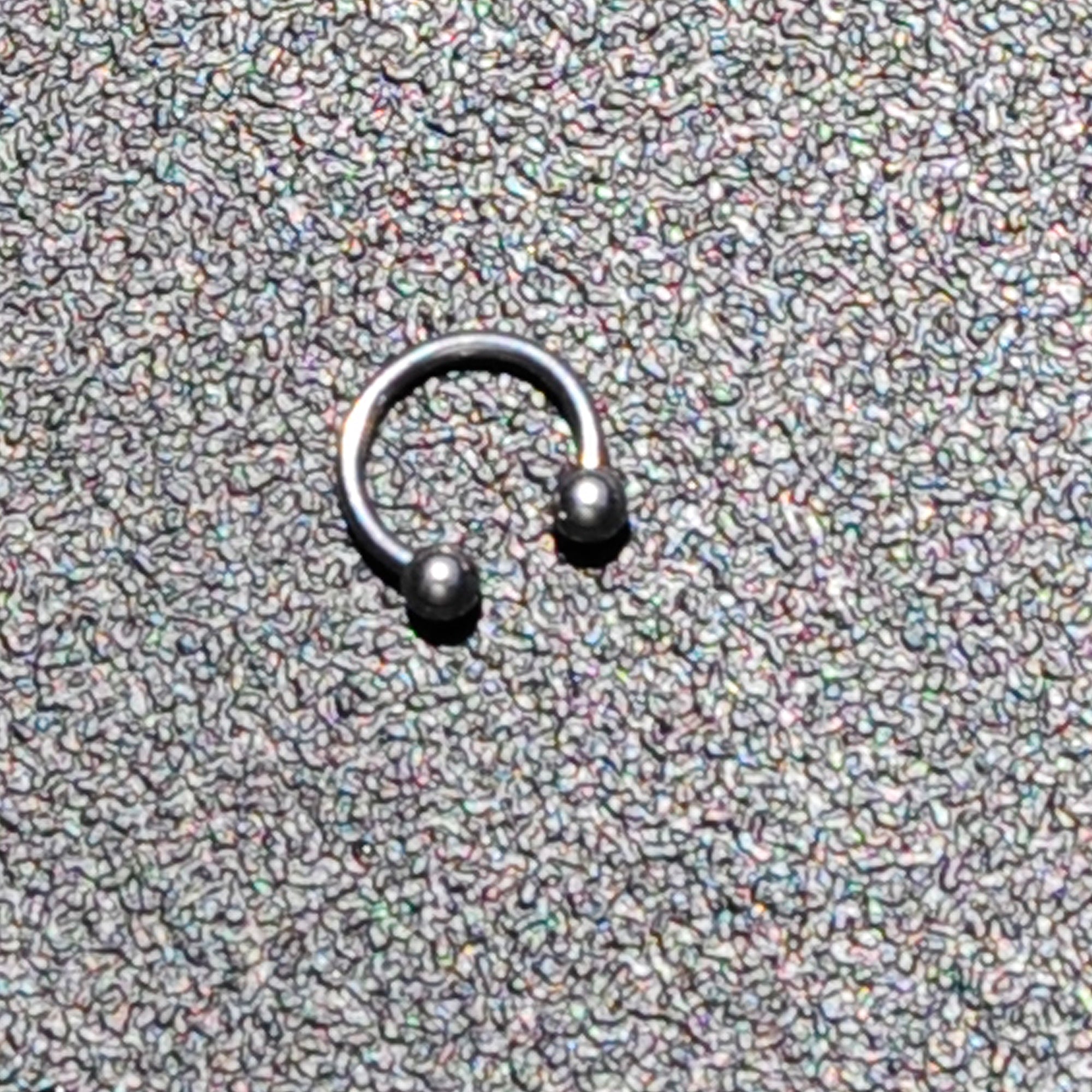 BodyCandy 16G 5/16 Stainless Steel Horseshoe Circular Barbell — size reference