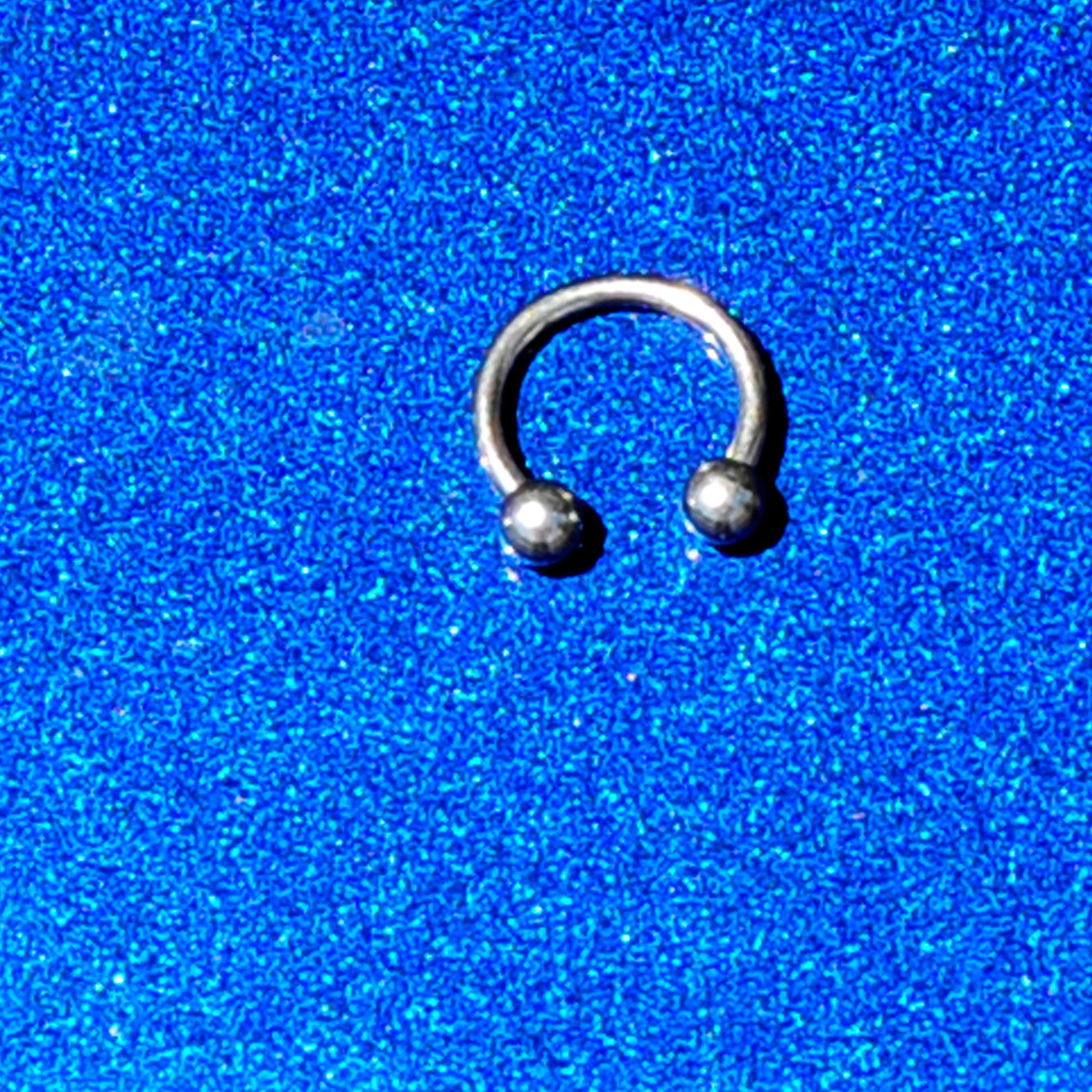 BodyCandy 16G 5/16 Stainless Steel Horseshoe Circular Barbell — alternative angle