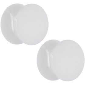 9/16 White Acrylic Saddle Plug Set