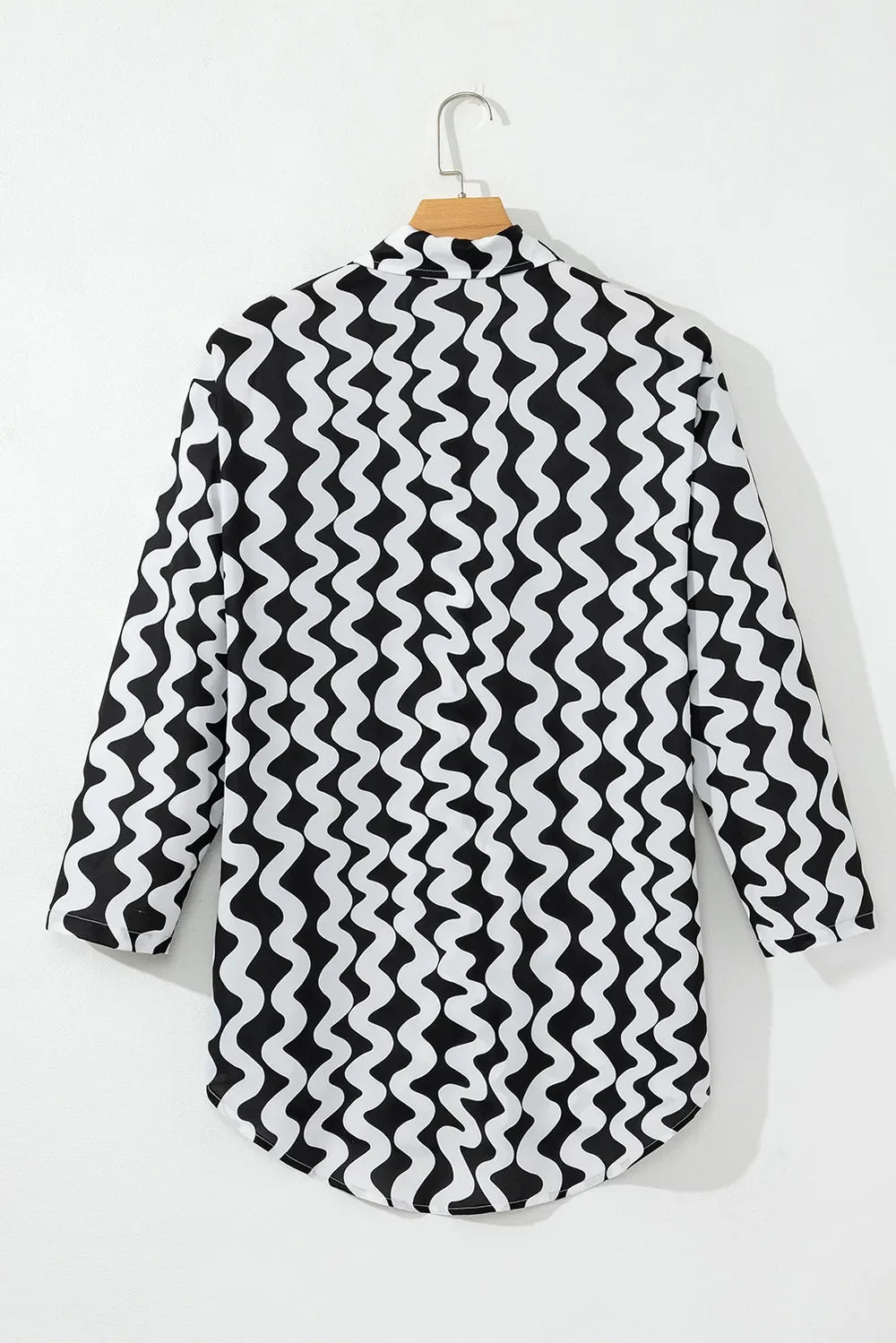 Button Down Contrast Striped Cover-Up