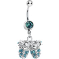 BodyCandy Blue Zircon Jeweled Baby Shoes Belly Ring — main product shot