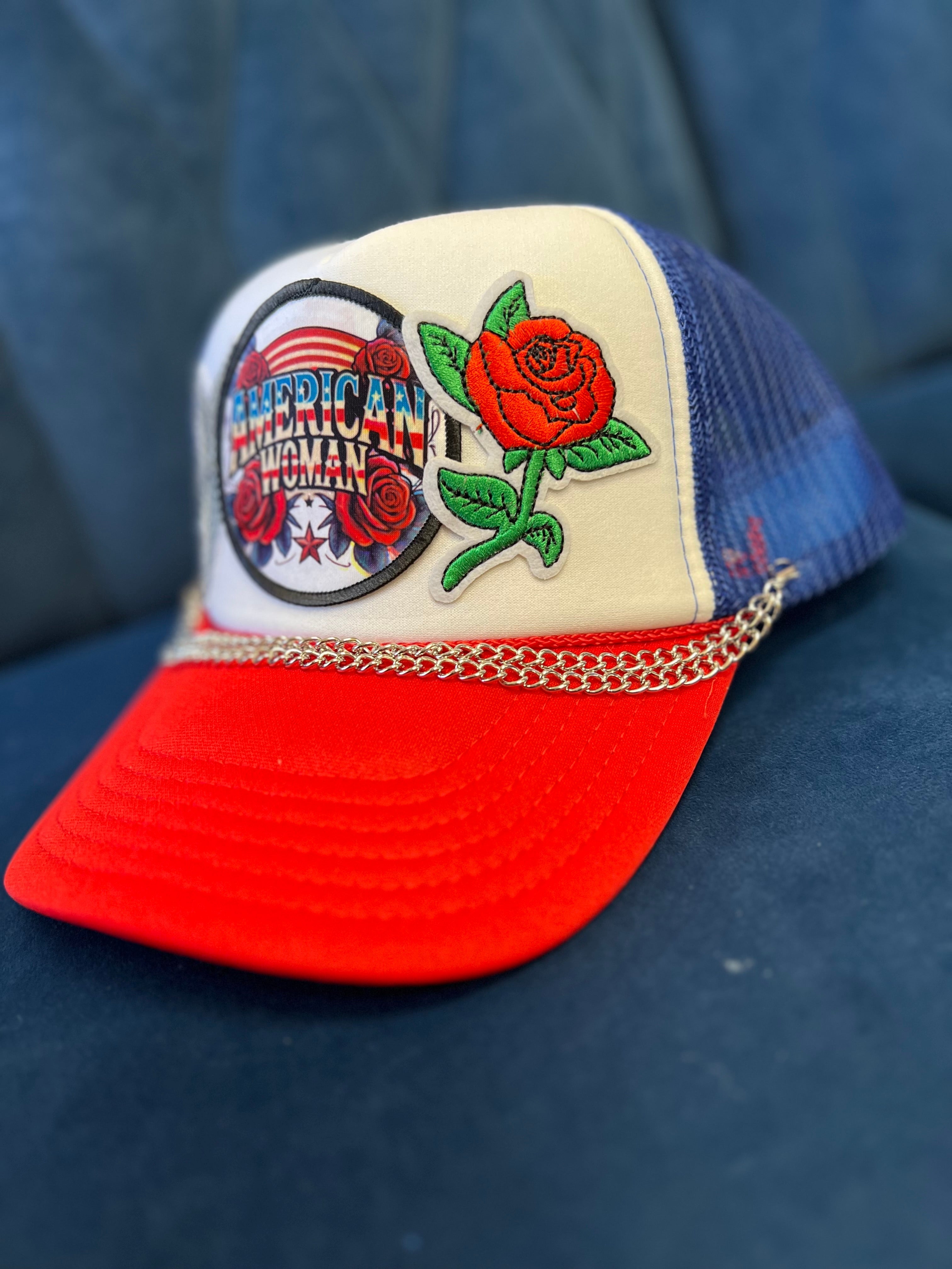 Pretty Little Patriot Pretty Little Patriot American Woman Patch Hat -clearance — construction detail