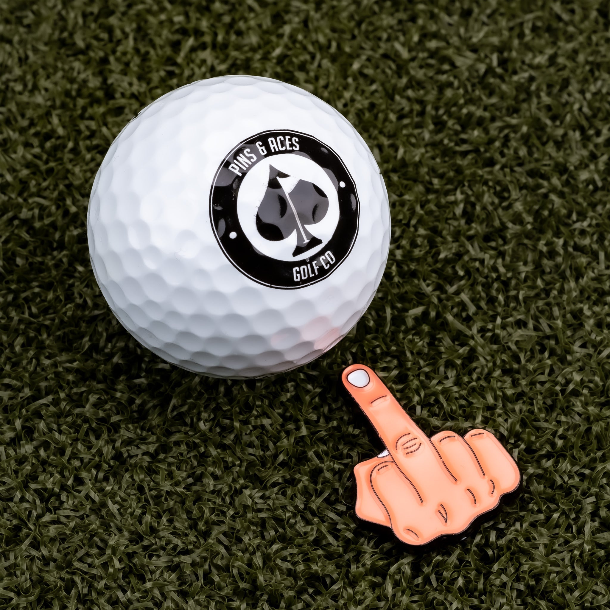 Middle Finger Ball Marker – Pins and Aces, view 3