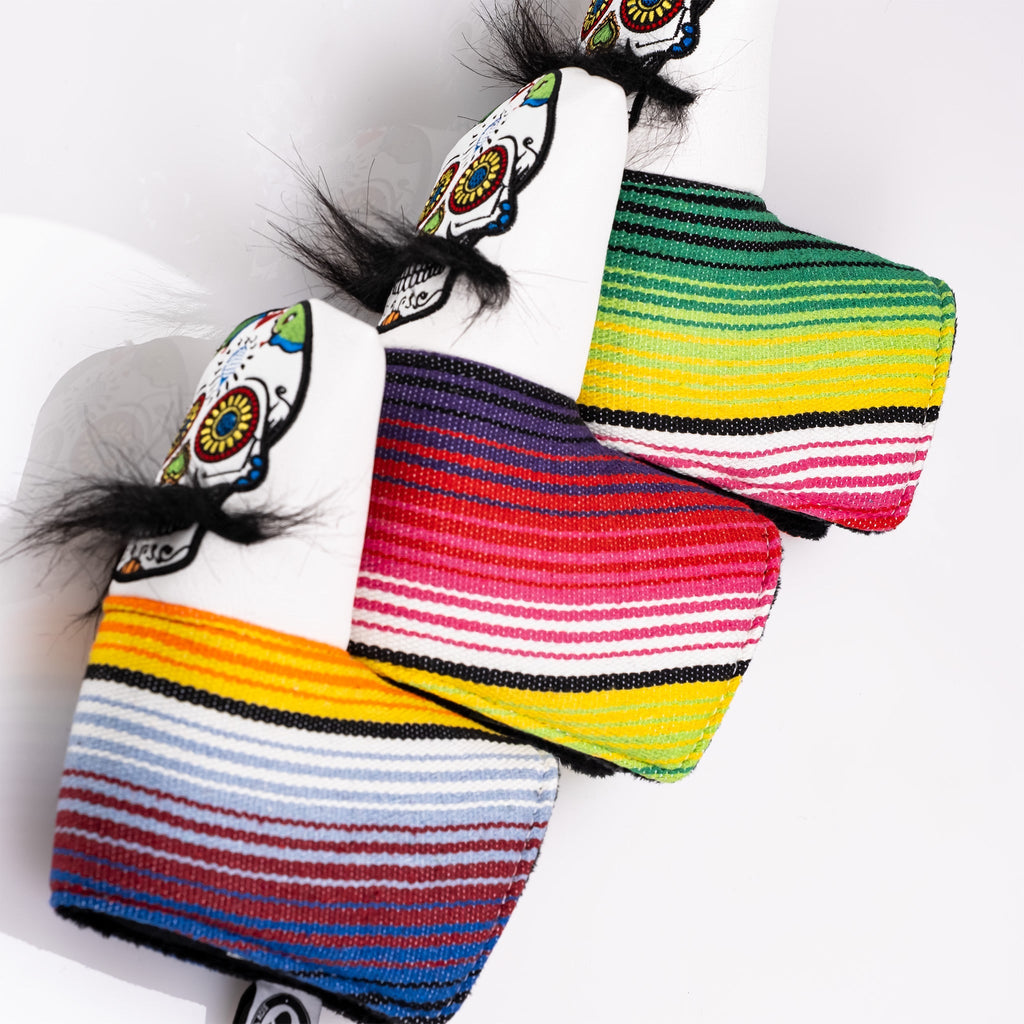 Pins and Aces Mustache Sugar Skull - Blade Putter Cover White — comparison shot