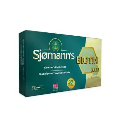 Sjomanns Biotin 3000 mcg Chewable Supplement for Hair, Skin & Nail Health - 30 Count