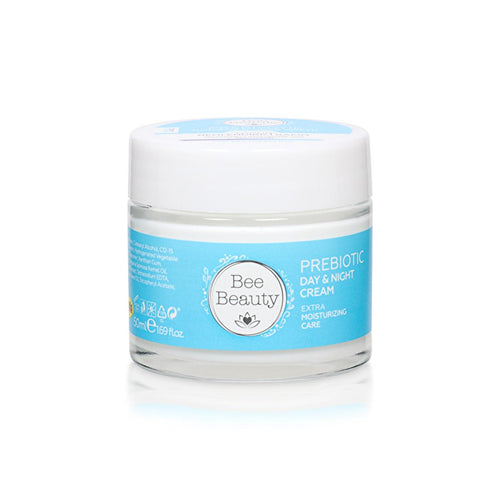 Bee Beauty Prebiotic Day & Night Cream - Hyaluronic Acid & Glycerin Moisturizing Cream for Hydrated Skin, 50ml