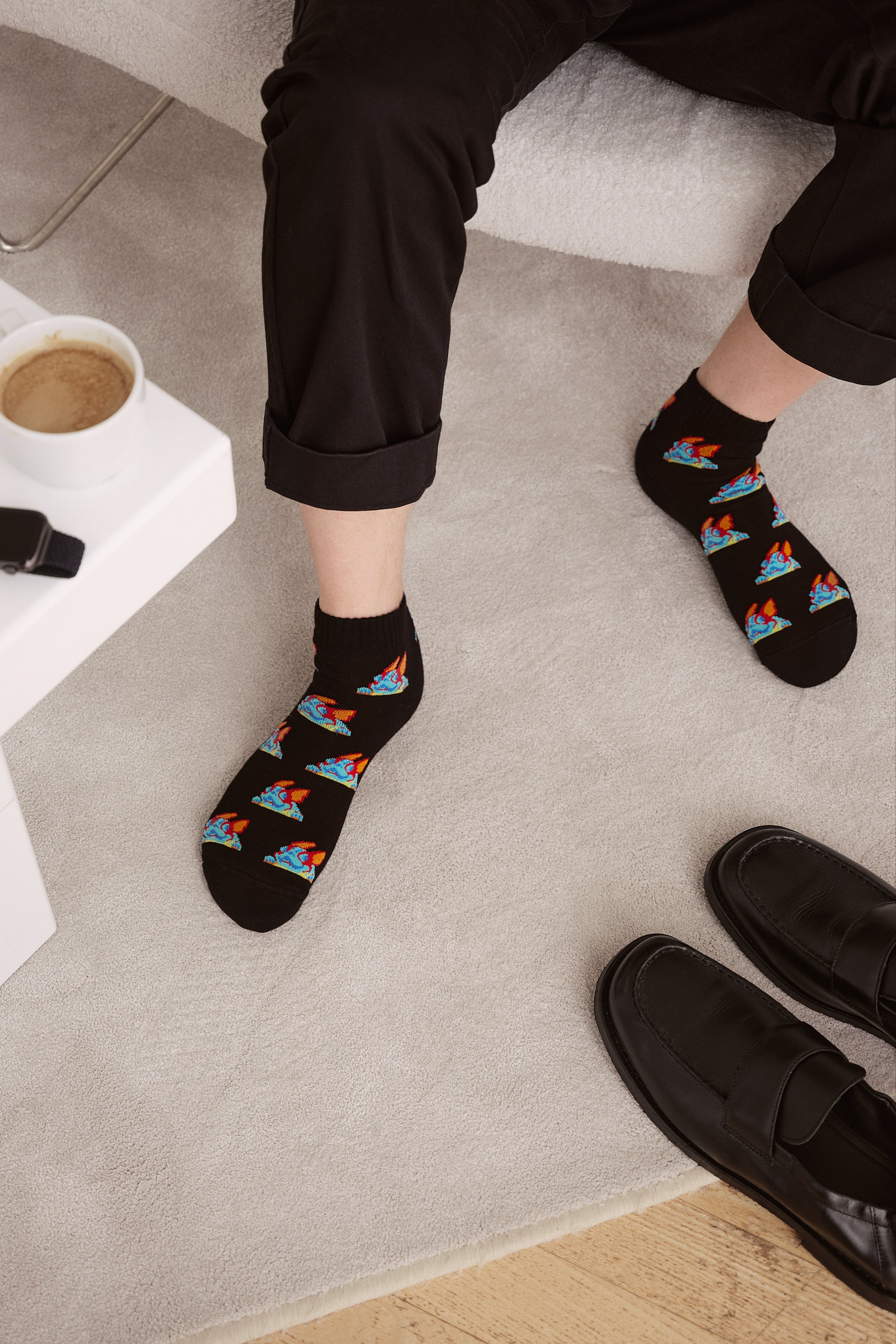 TheRanok.com Conte Cotton Ankle Socks Diwari Happy 171 — back view