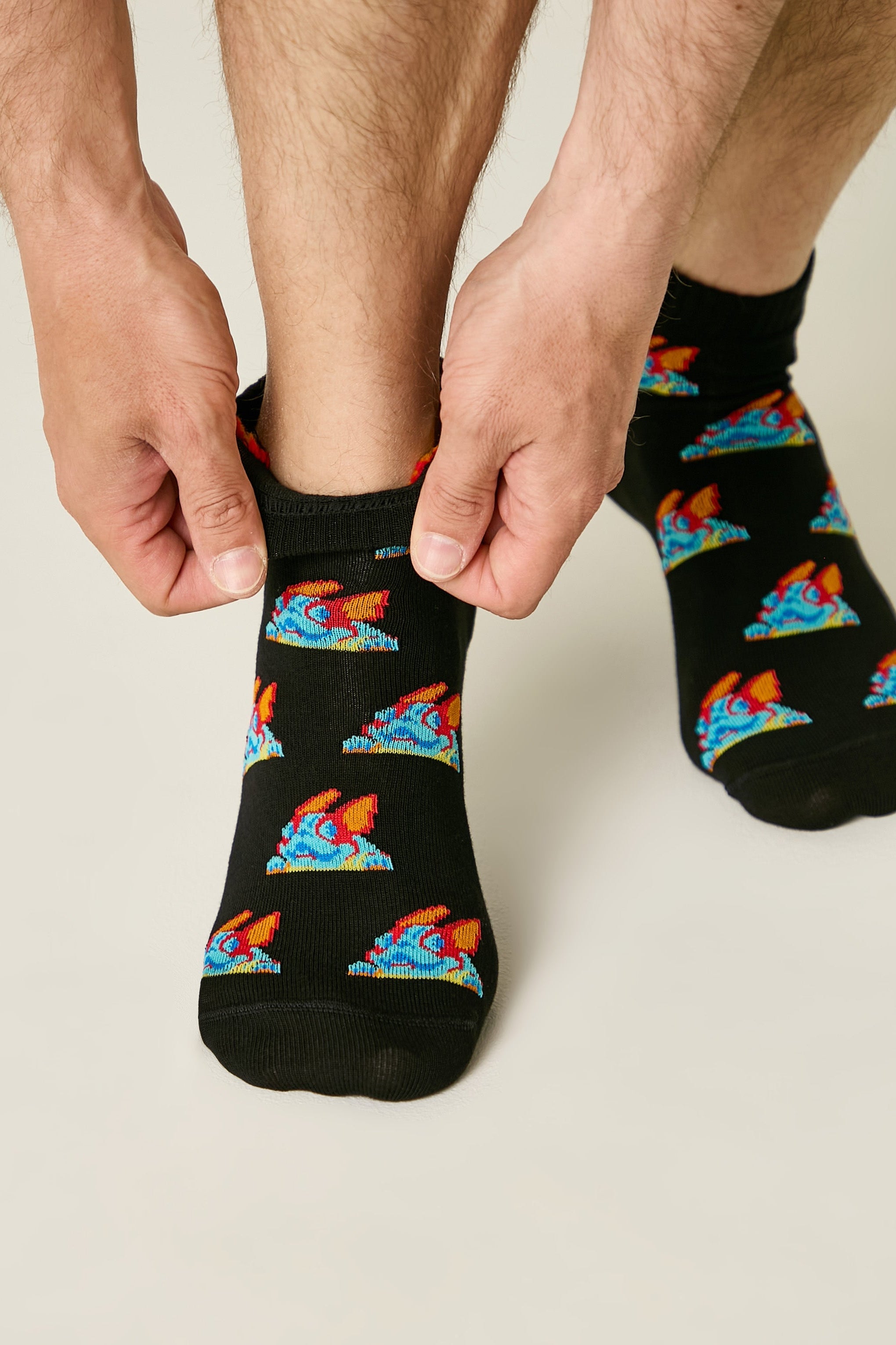 TheRanok.com Conte Cotton Ankle Socks Diwari Happy 171 — detail close-up