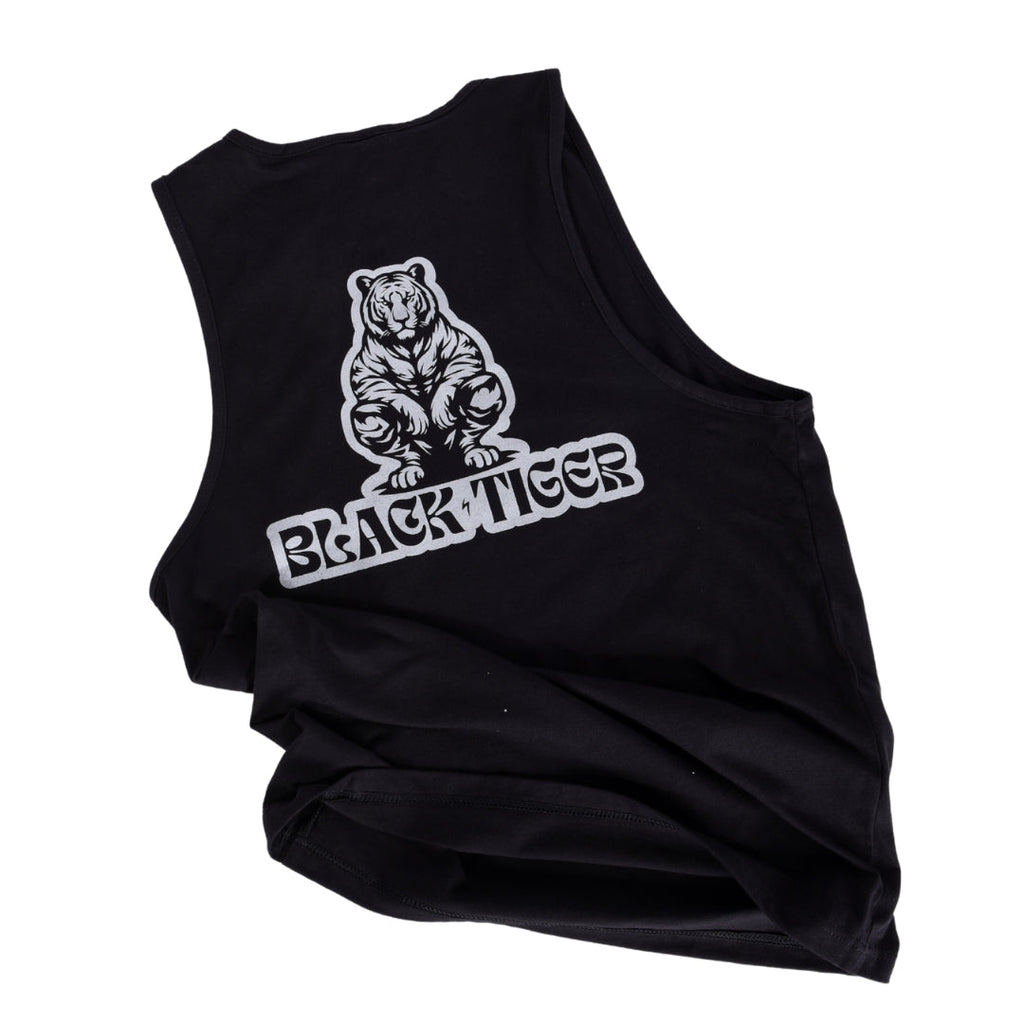 Black Tiger International Men's Tank Top — branding close-up