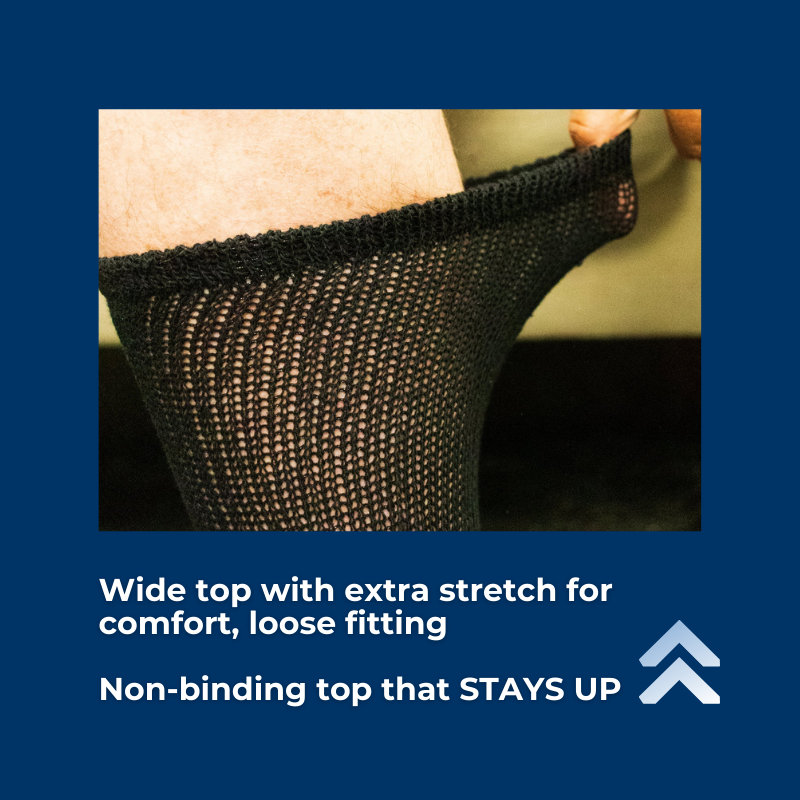 DSC Men's Ultra-Soft Upper Calf Diabetic Socks (4 Pair) — side view