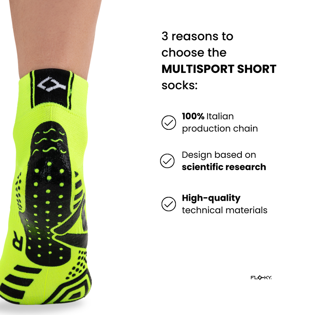 Floky US MULTISPORT Short Sock — Floky US branding close-up