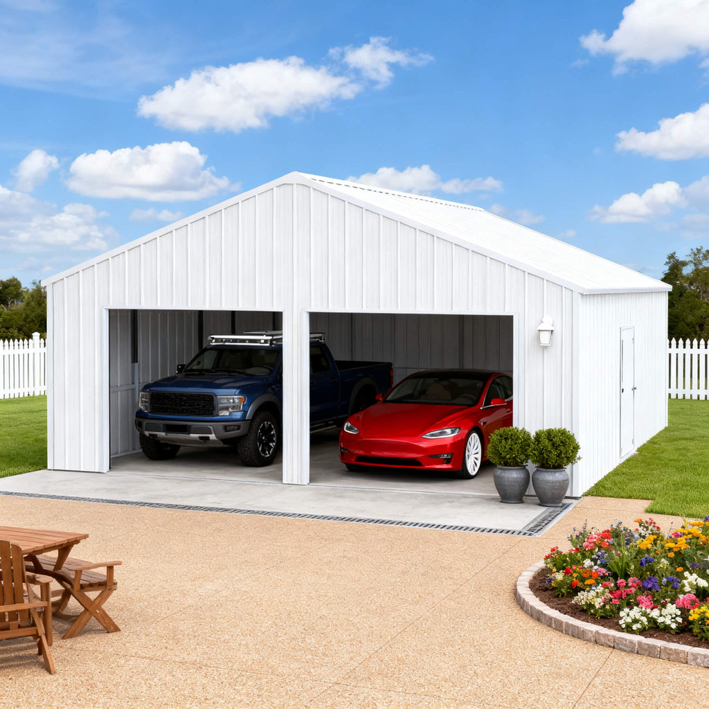 [22X23FT] Alora Heavy-Duty Double Garage Steel Barn Storage Shed (SAK94567) – SAKSBY WHOLESALE, view 4