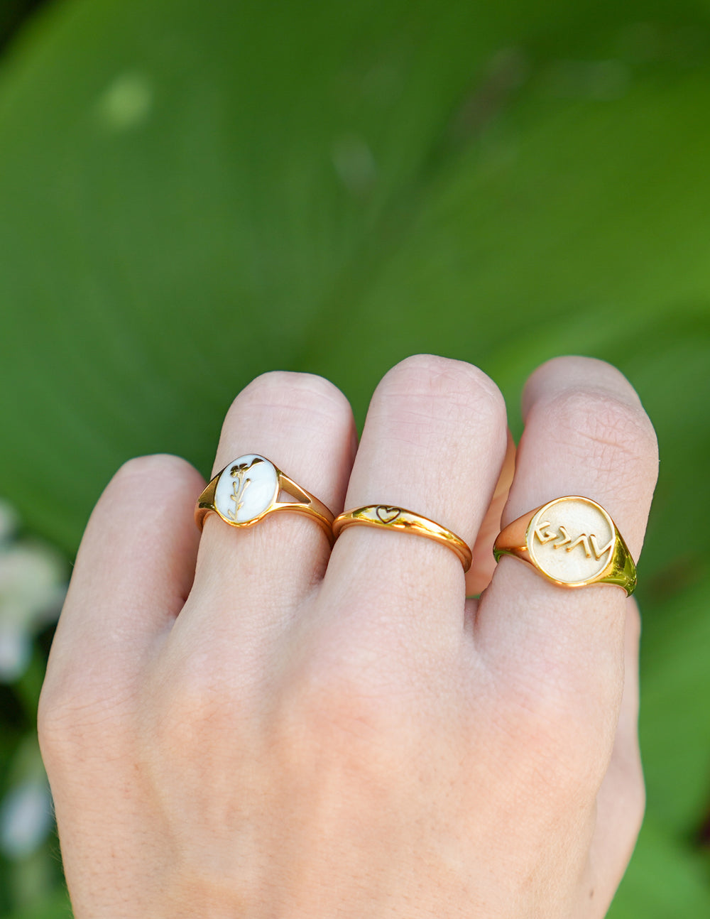 Elevated Faith Wildflower Signet Ring — alternative angle