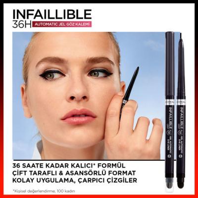 Loreal Paris Infaillible: Automatic Gel Matte Black Eyeliner - Waterproof, Smudge-Proof, & Long-Lasting 36H Definition
