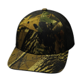 The Heartbeat Brand Blank 6 Panel Hat — Tan Tree Camo / Black (Unisex) — main product shot