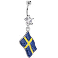 BodyCandy Sweden Flag Dangle Belly Ring — main product shot