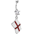 BodyCandy England Flag Dangle Belly Ring — main product shot