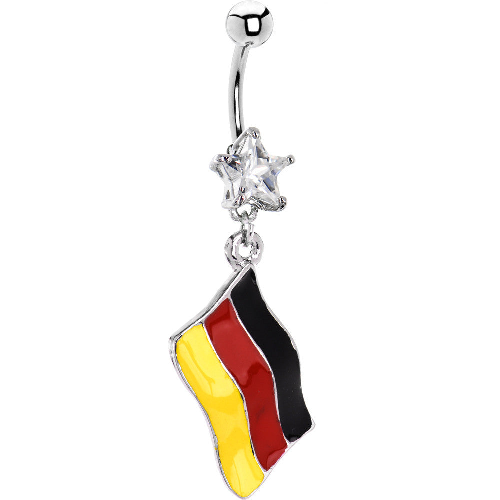 BodyCandy Germany Flag Dangle Belly Ring — main product shot