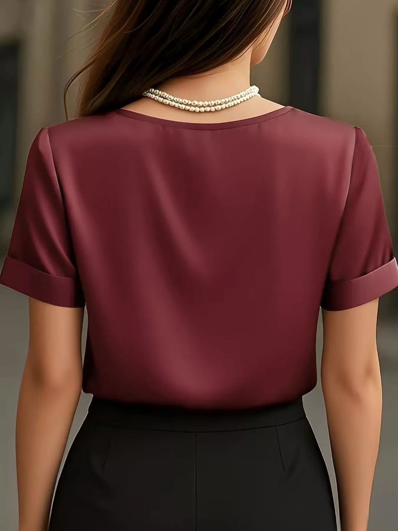 V-Neck Satin Blouse