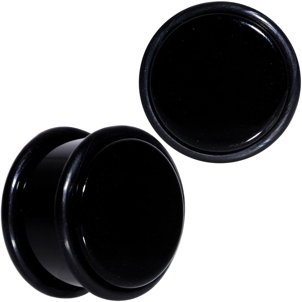 BodyCandy 5/8 Black Acrylic Straight Plug Set — main product shot
