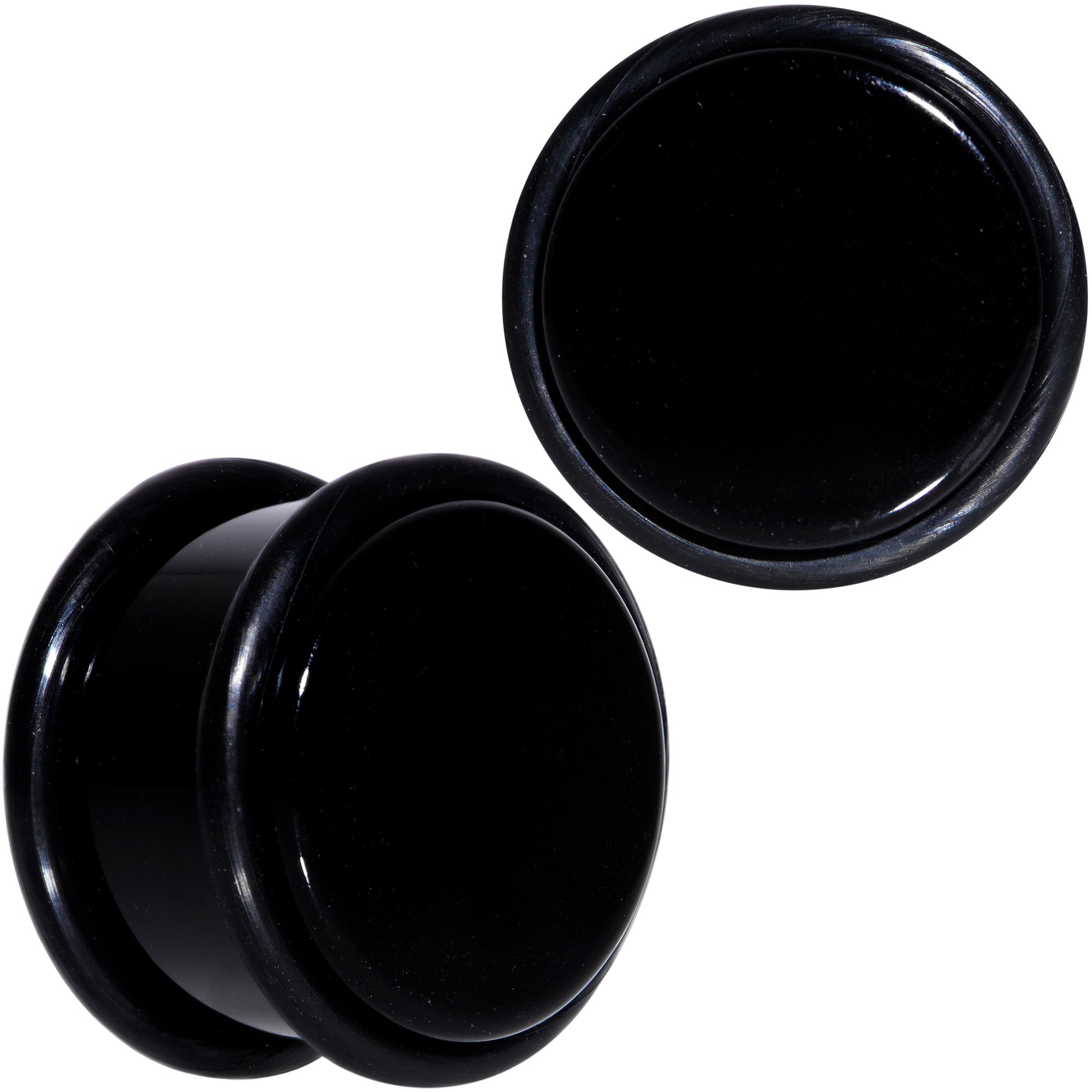 BodyCandy 5/8 Black Acrylic Straight Plug Set — main product shot