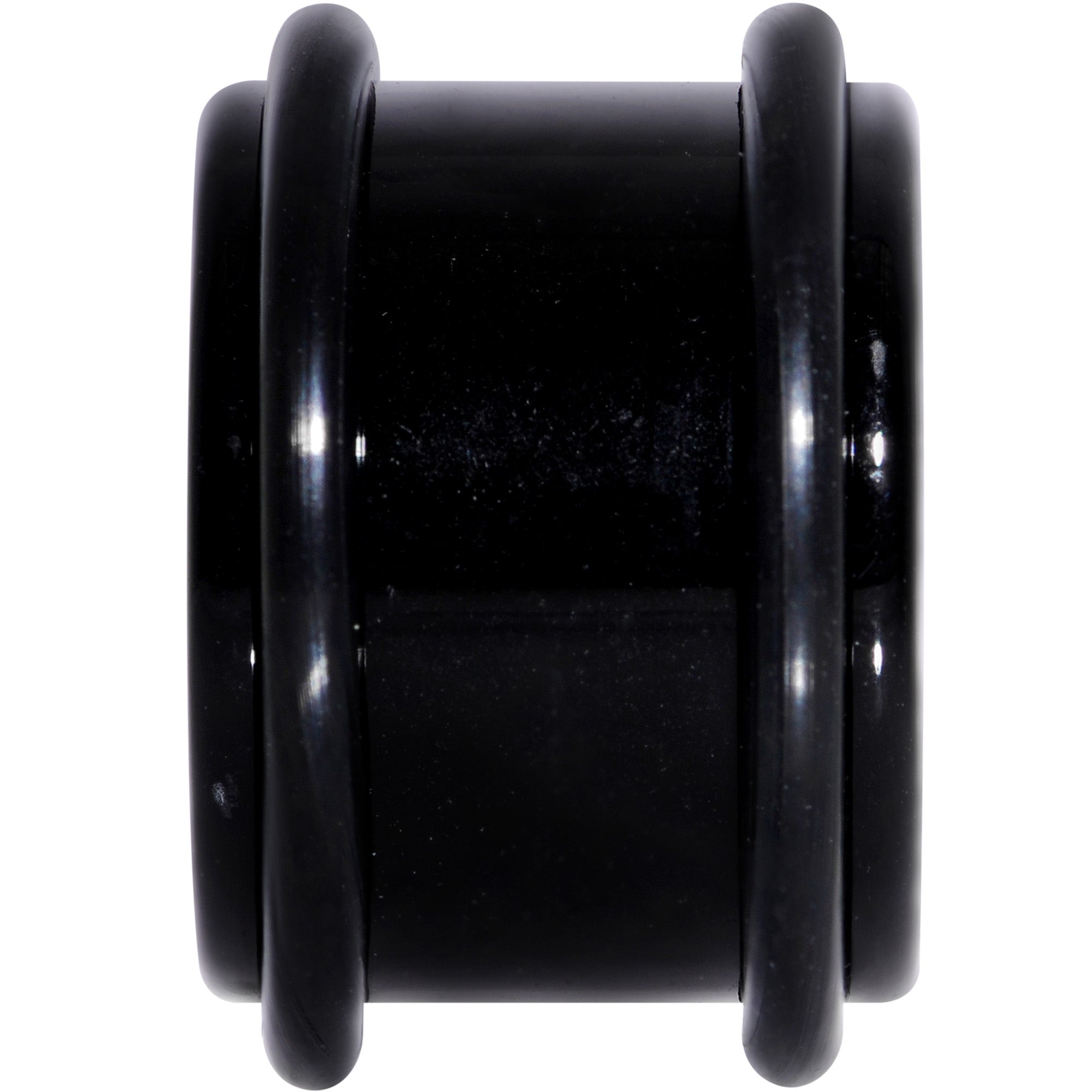 BodyCandy 5/8 Black Acrylic Straight Plug Set — detail close-up