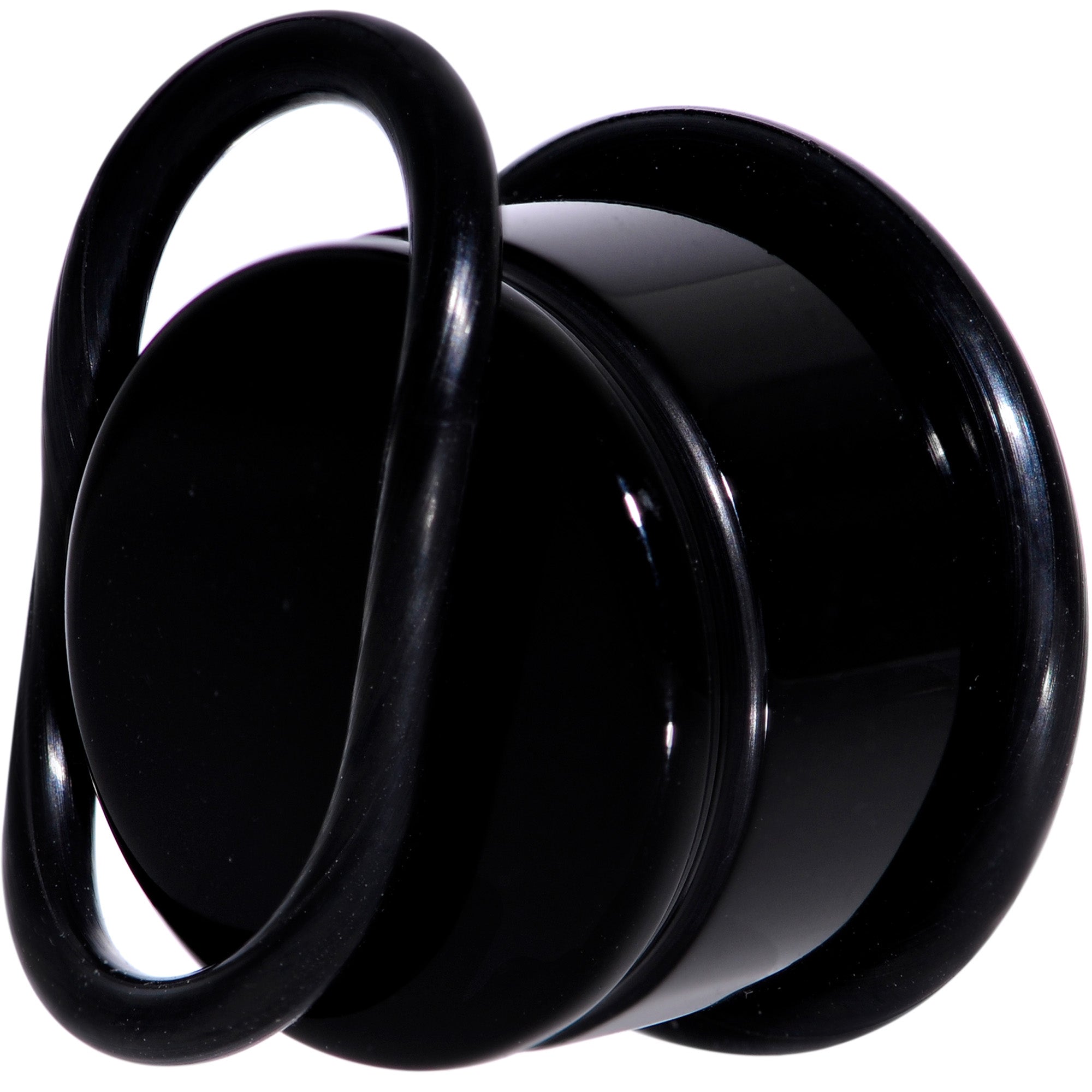 BodyCandy 5/8 Black Acrylic Straight Plug Set — lifestyle context