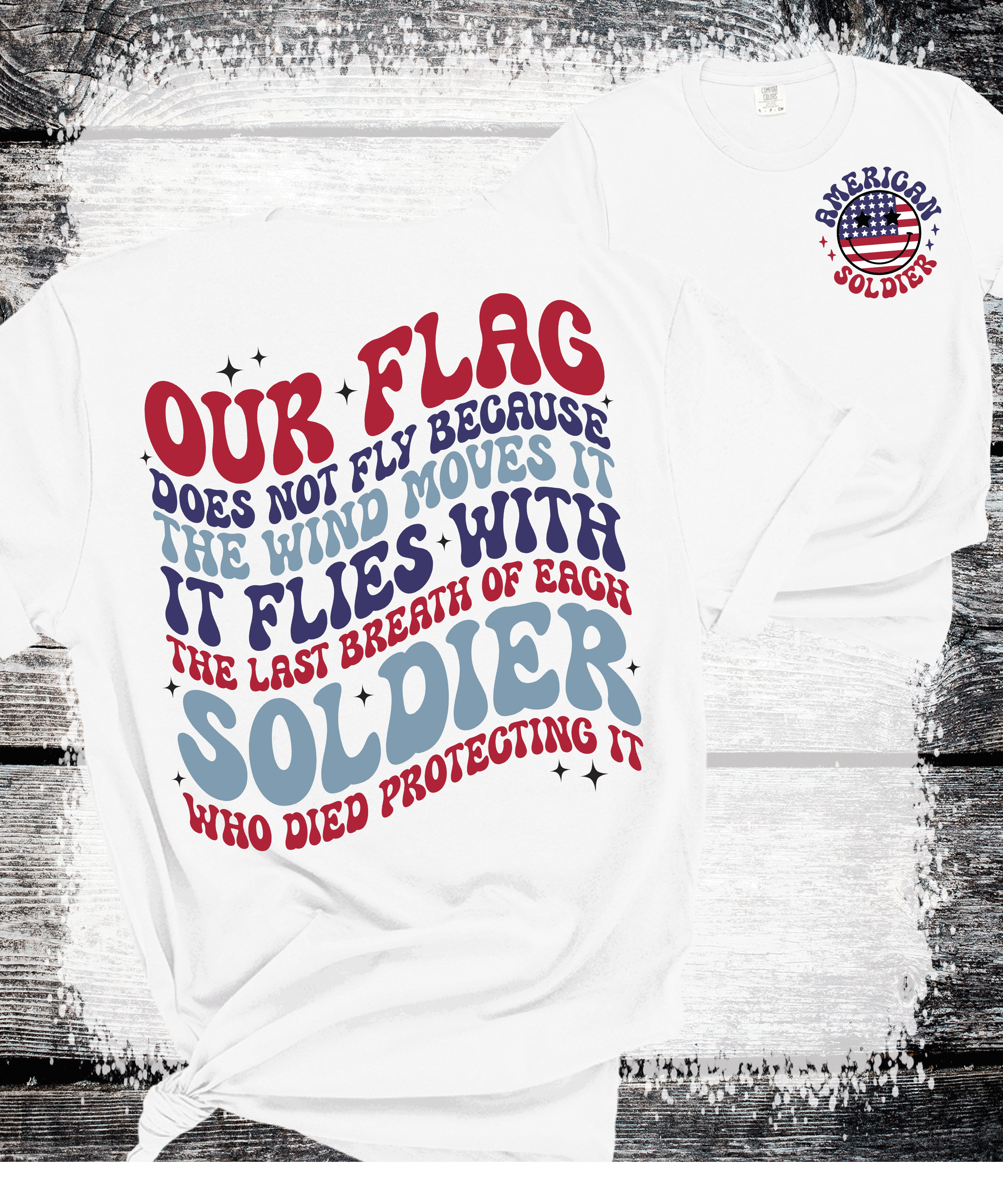 A Blessed Texas Mess Boutique American Soldier Our Flag Died Protecting the flag American The beautiful Red… — main product shot